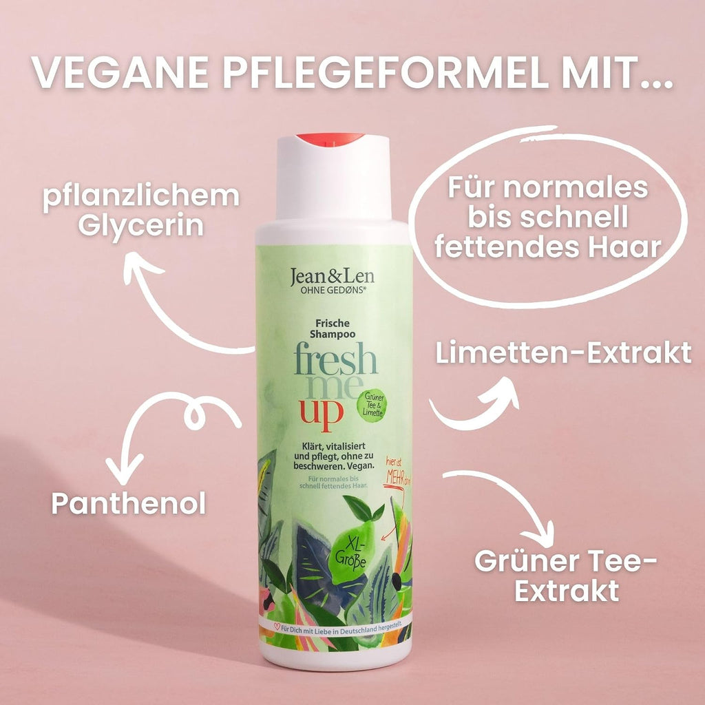 Jean & Len Shampoo Gruener Tee Limette vegan ohne Silikone
