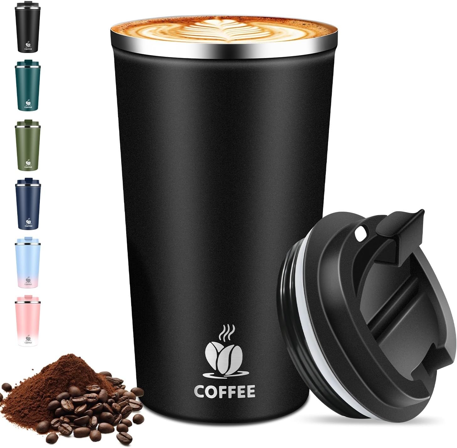 Isolierbecher Edelstahl mit Deckel Thermobecher Kaffeebecher To Go