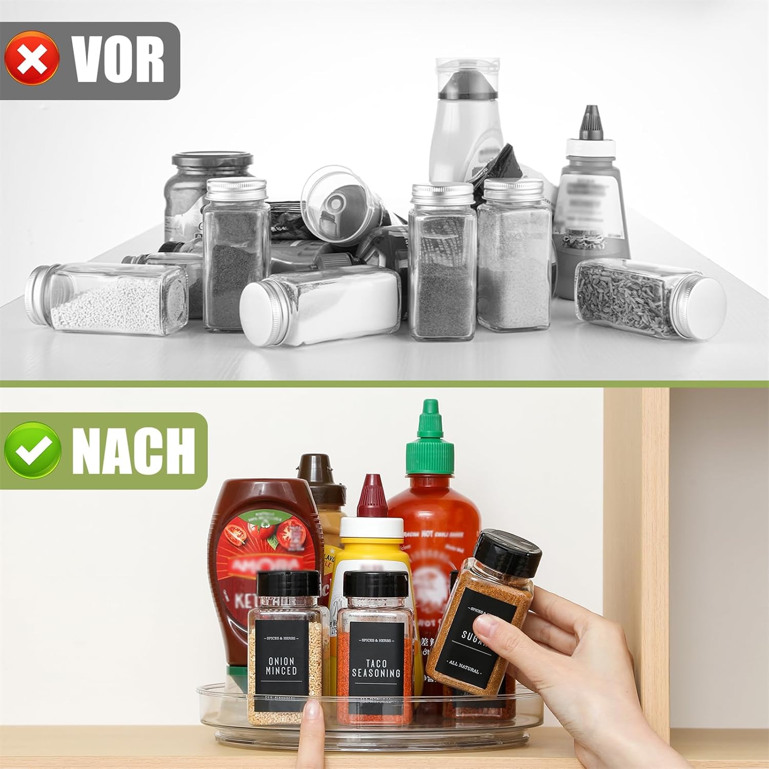 Drehteller Kuehlschrank Organizer Lazy Susan Gewuerzregal 22cm-23cm