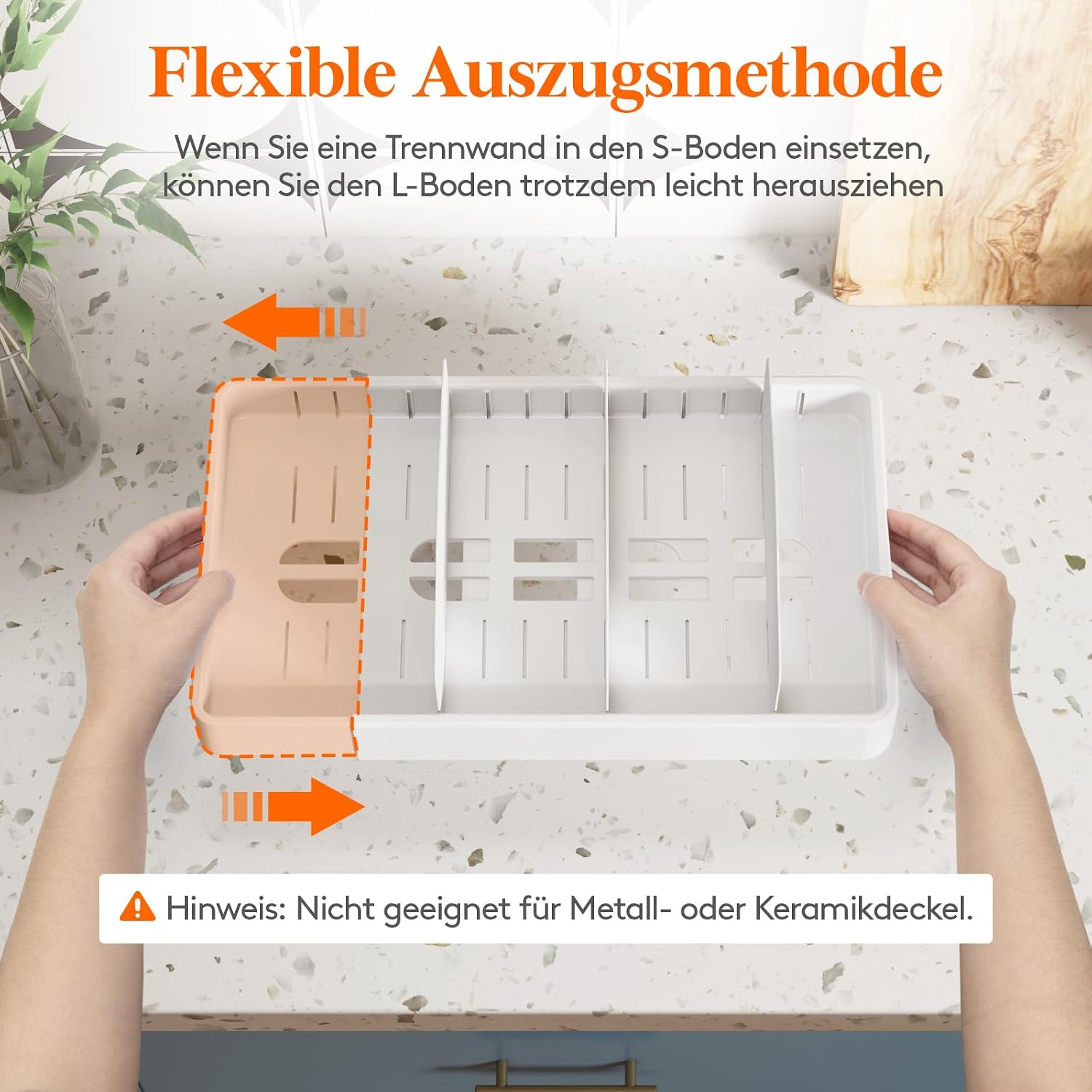 Lifewit Deckelhalter 33 cm mit 5 verstellbaren Faechern Kuechenorganizer