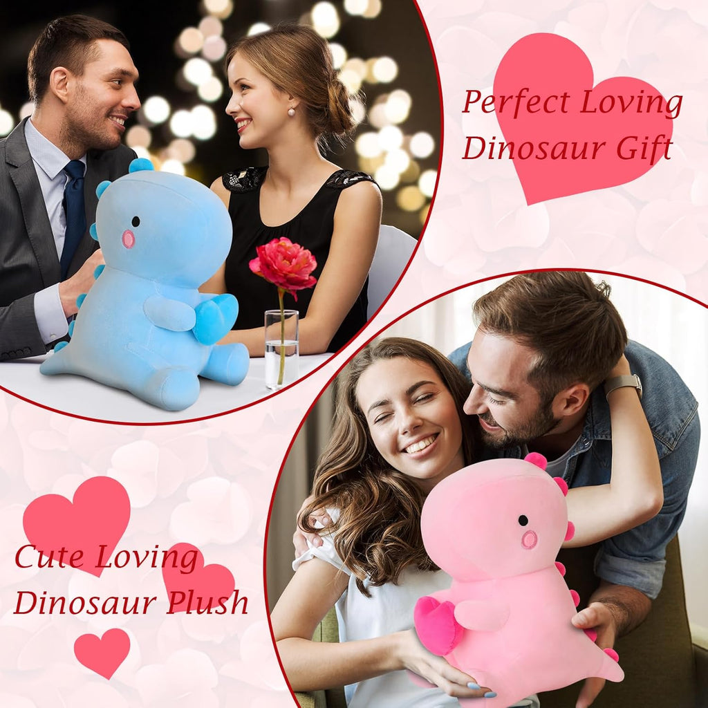 Dino Plueschtier mit Herz 30cm-50cm rosa Kuscheltier Valentinstag