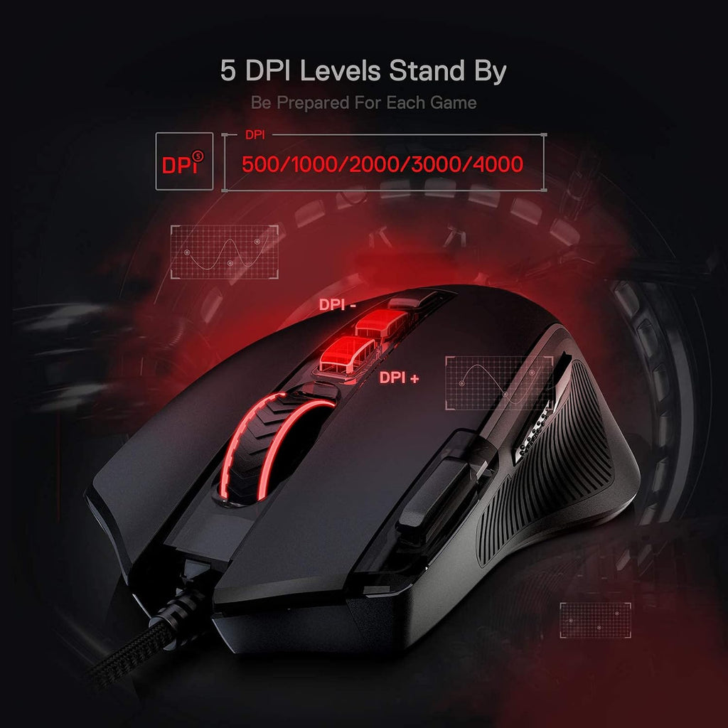 Redragon M612 Predator RGB Gamingmaus 8000 DPI kabelgebunden 11 Tasten