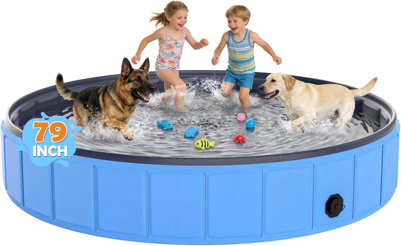 EPN Hundepool faltbar 200x40 cm PVC extra gross rutschfester Boden 140cm-200cm