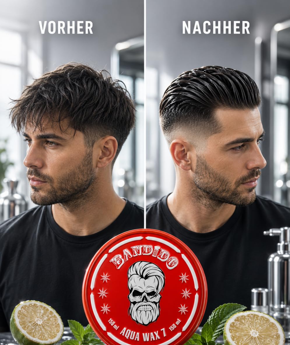 Bandido Aqua Hair Wax Nr.7 Red 150 ml - starkhaltendes Haarwax fruchtiger Duft