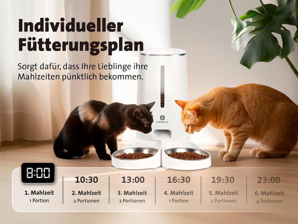 Molly&Cody Trinkbrunnen Spring fuer Katzen und Hunde, Edelstahl, leise Pumpe
