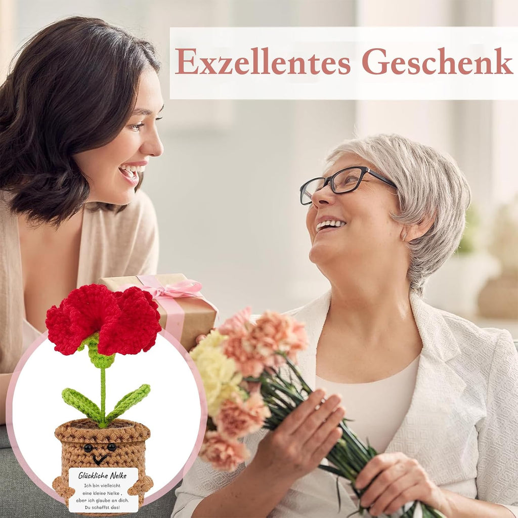 Muttertagsgeschenk Rosa Tulpe mit Energiekarte Geschenk fuer Mama Frau