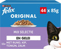 Felix Katzenfutter Mix in Gelee 44 x Huhn Lachs Thunfisch
