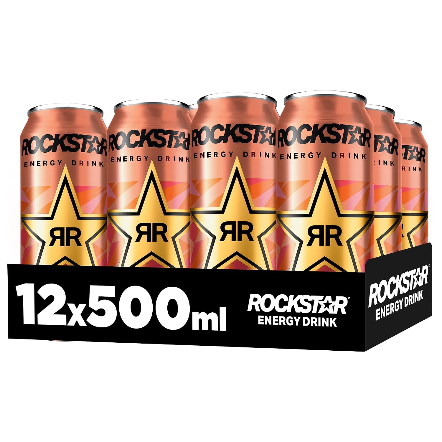 Rockstar Energy Drink Peach Zero Sugar 12x500ml