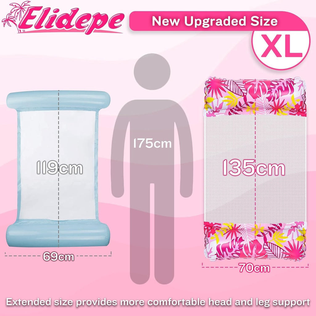 Elidepe XL Pool Luftmatratze 2er Set Wassersessel Wasserhaengematte 4-in-1