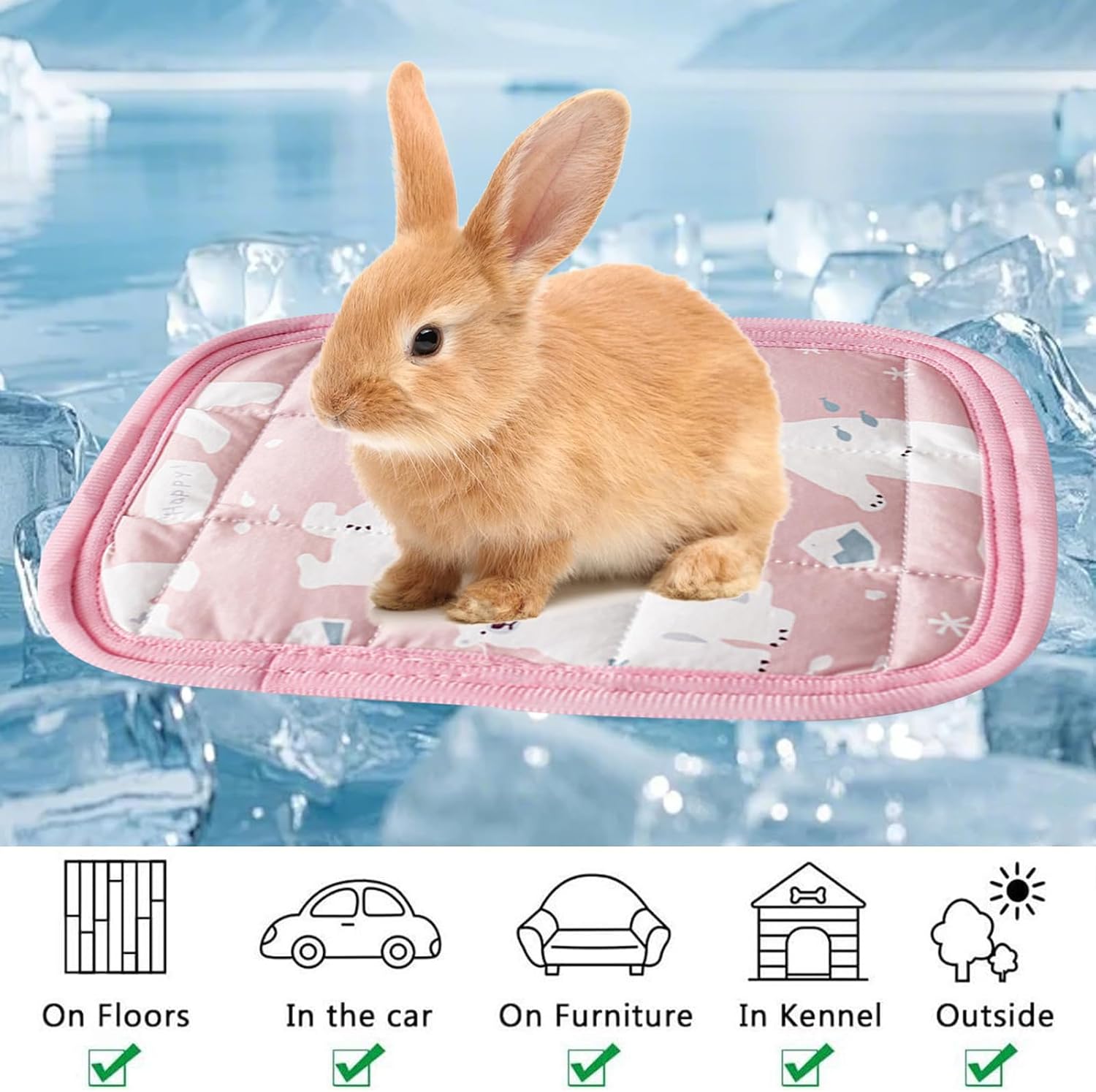 Kuehlmatte 4er Set fuer Meerschweinchen, Kaninchen und Chinchilla