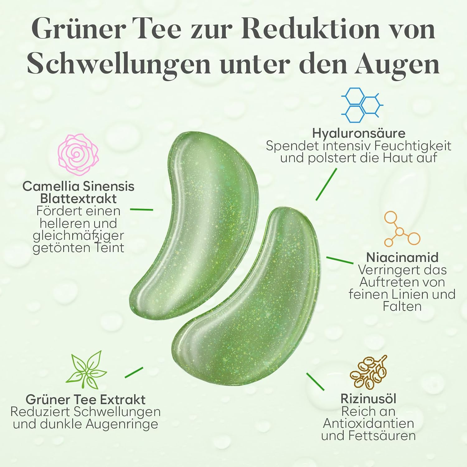 Augenpads 20 Paare mit Niacinamid und Hyaluron - Gel Augen Pads
