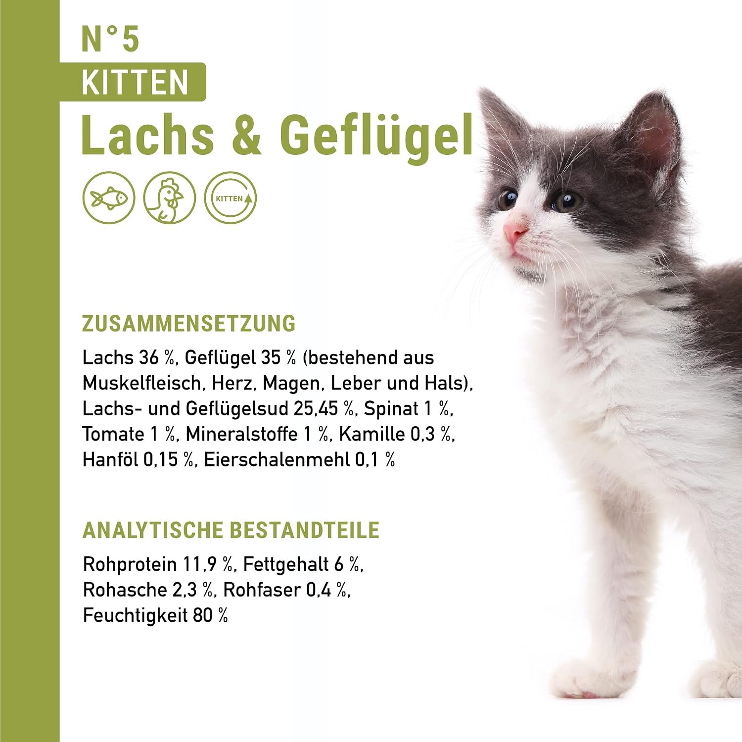 catz finefood Kitten Nassfutter 6x200g Multipack ohne Getreide Zucker