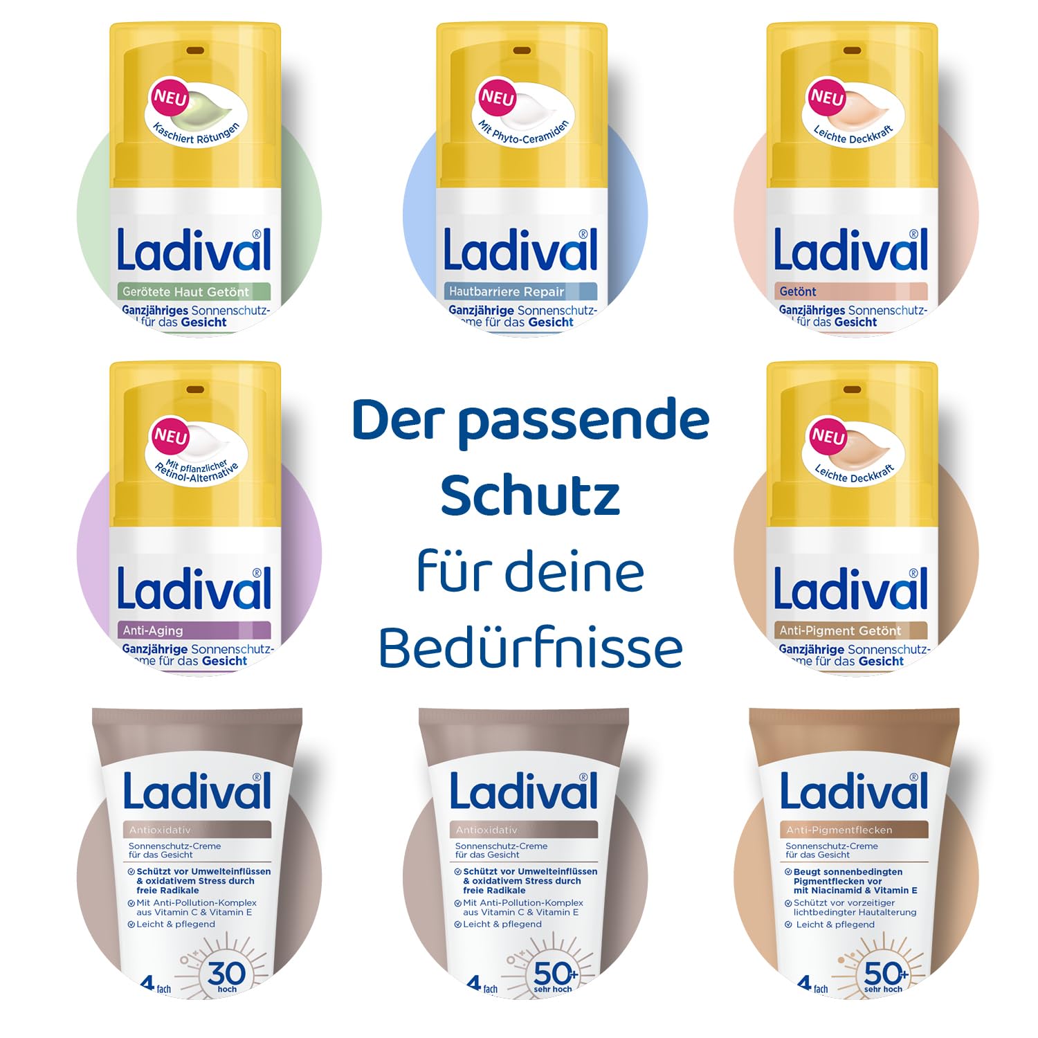 LADIVAL Anti-Pigmentflecken Sonnencreme Gesicht LSF 50 ml mit Niacinamid