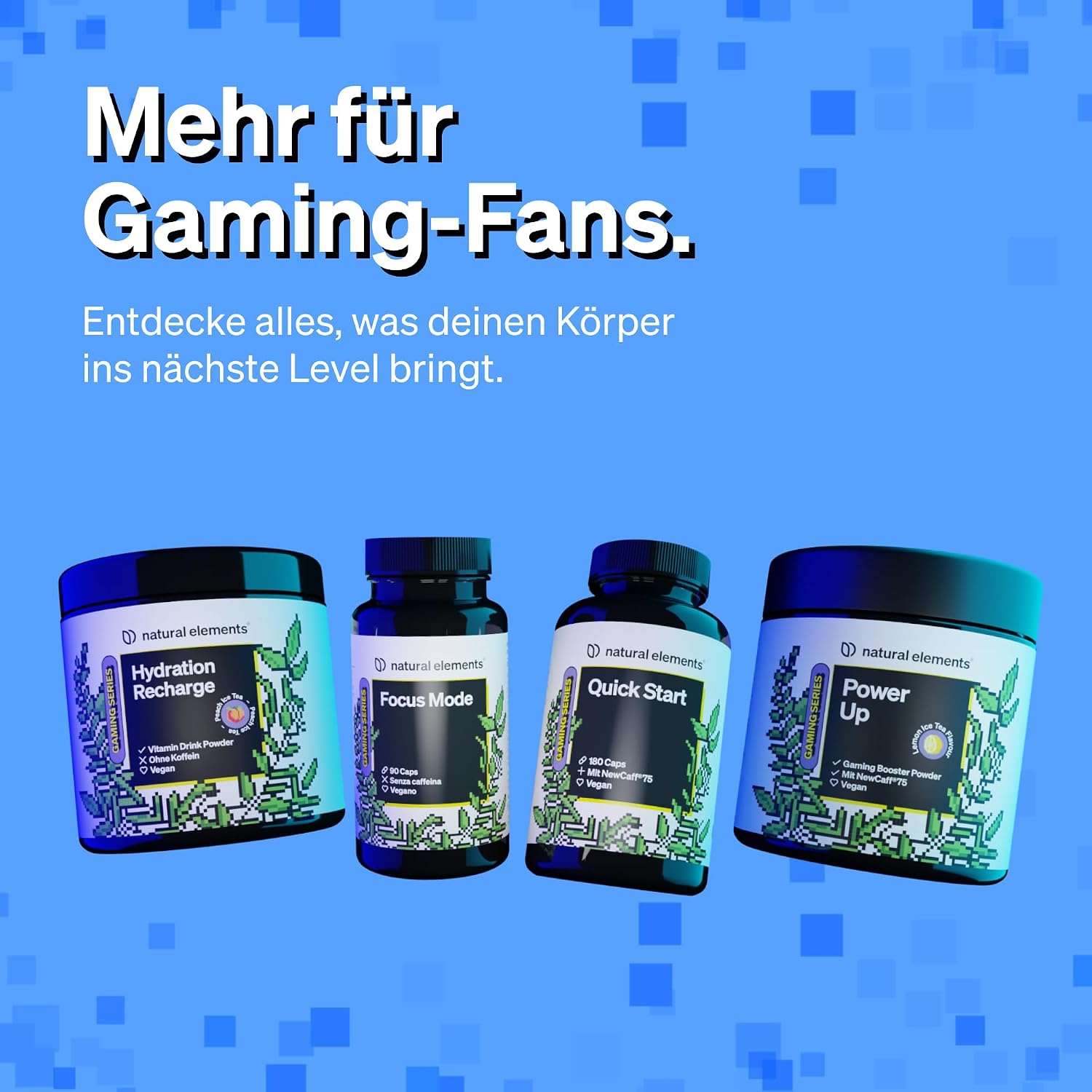 Elements Power Up Mojito Gaming Booster Pulver 40 Drinks mit Koffein verschieden