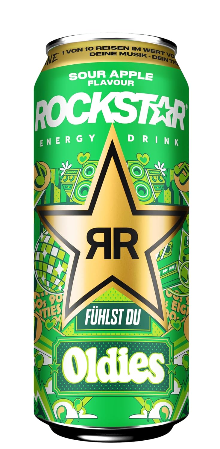 Rockstar Energy Drink Sour Apple Geschmack - Saures, koffeinhaltiges Erfrischung