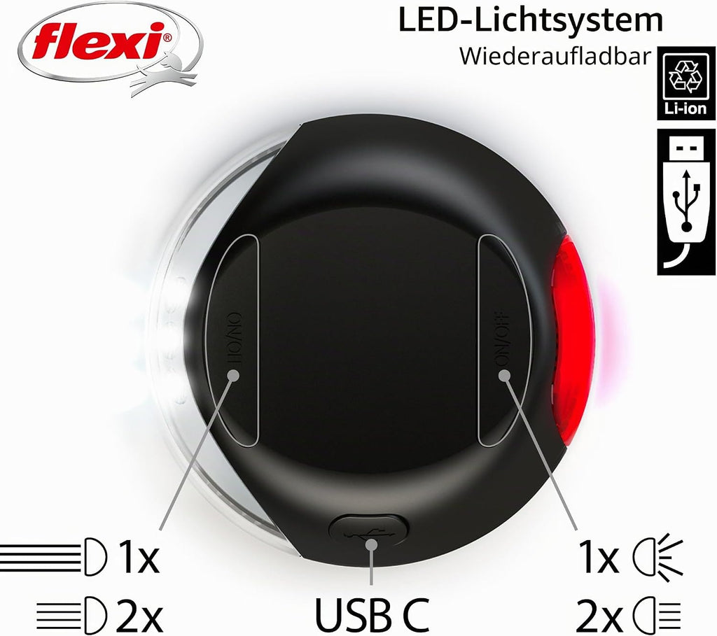 flexi LED Lighting System USB schwarz Zubehoer fuer flexi Roll-Leine