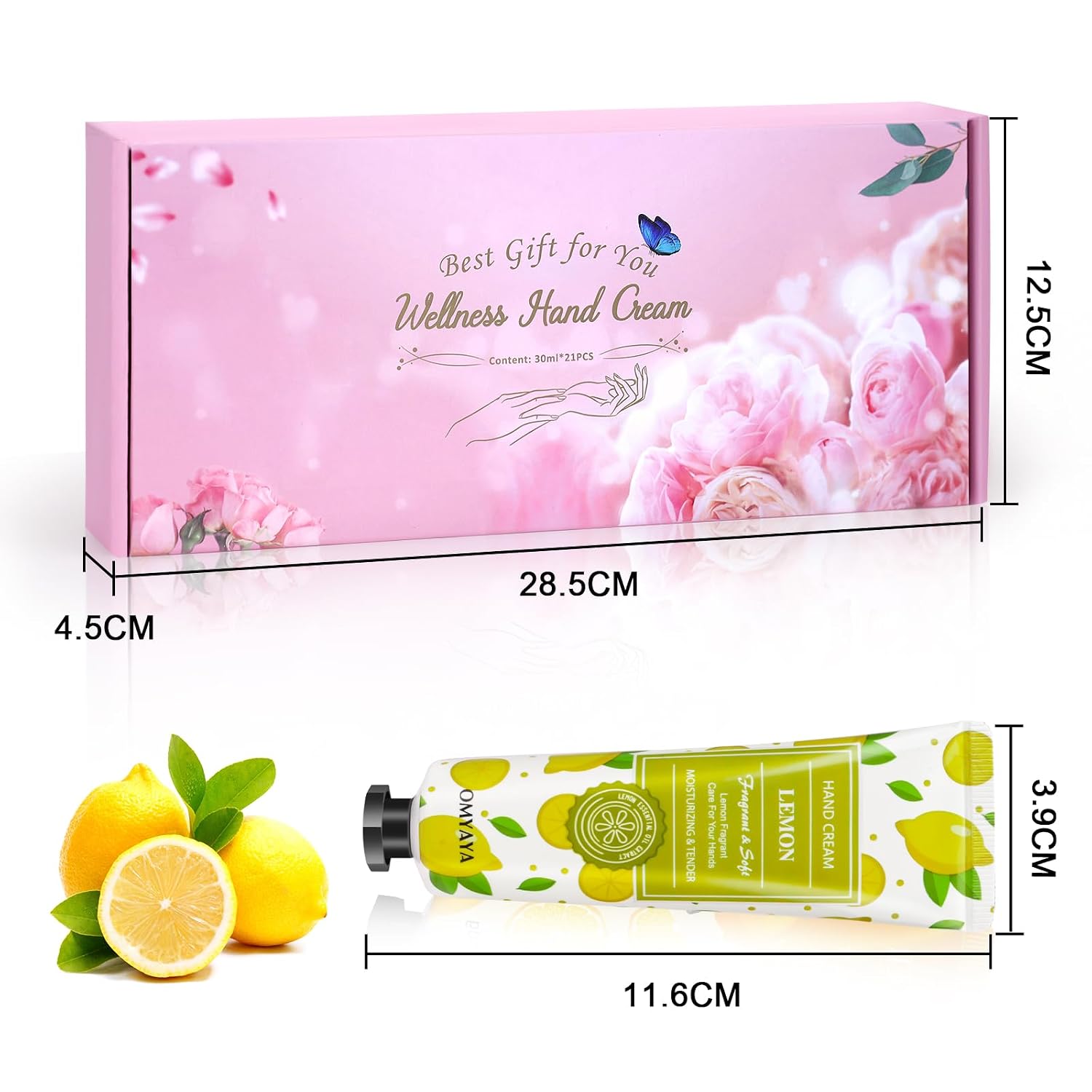 Handcreme Set 21 Stueck Geschenkset fuer Damen und Herren Feuchtigkeitspflege