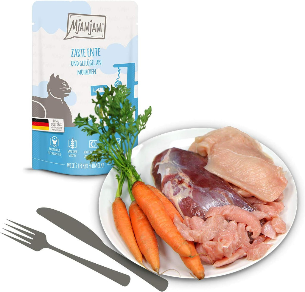 Mjamjam Katzen Nassfutter 12x125g Huhn Ente Pute getreidefrei