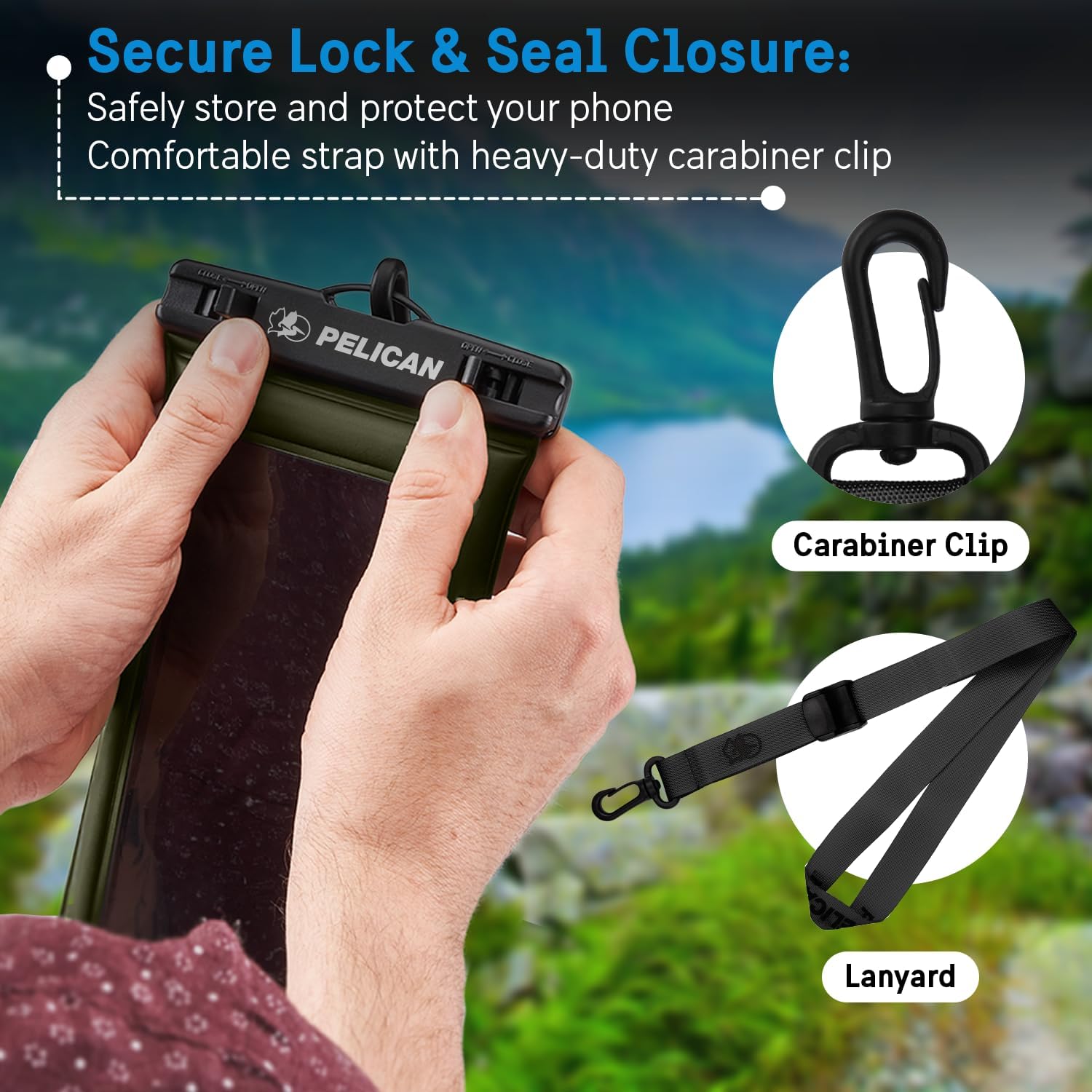 Pelican wasserdichte Handyhuelle IP68 schwimmend fuer iPhone 15/14/13 Pro Max