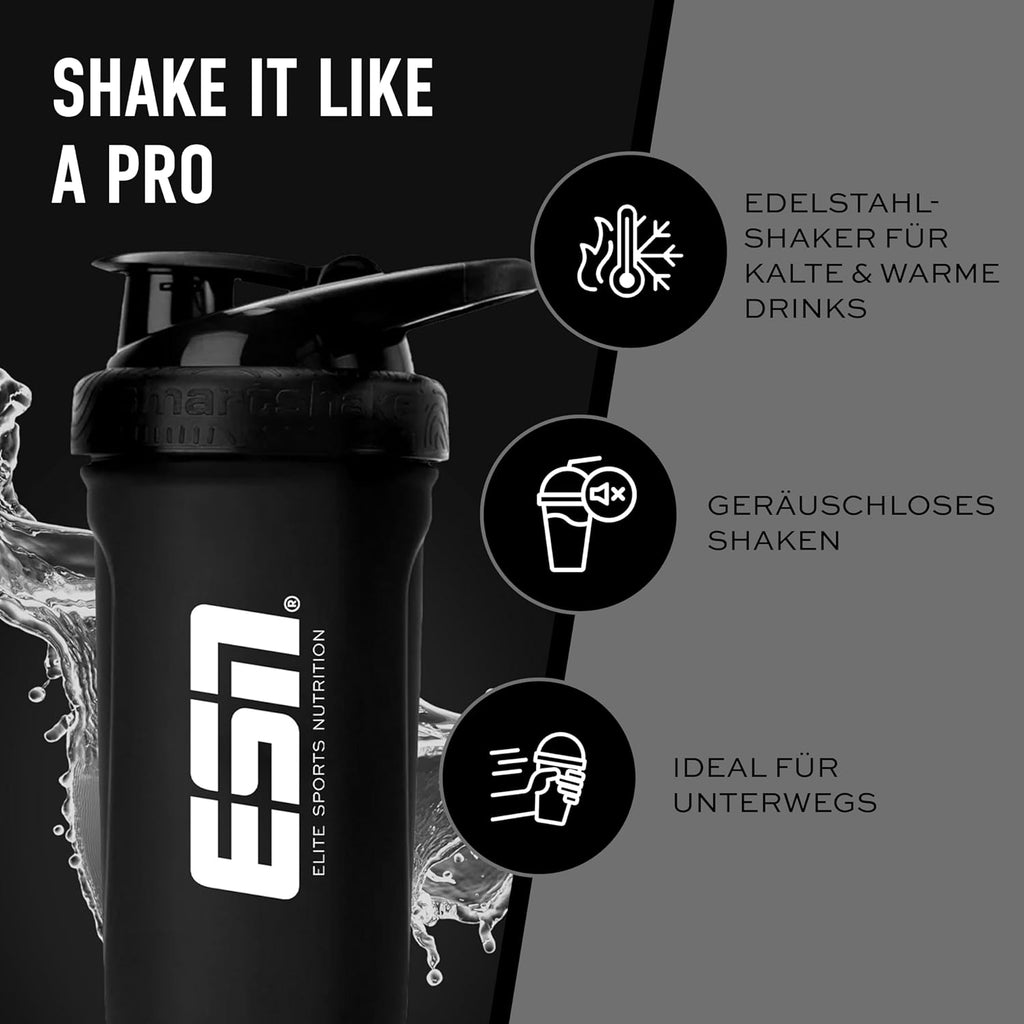 ESN Smartshake Reforce Edelstahl Trinkflasche 700 ml Schwarz