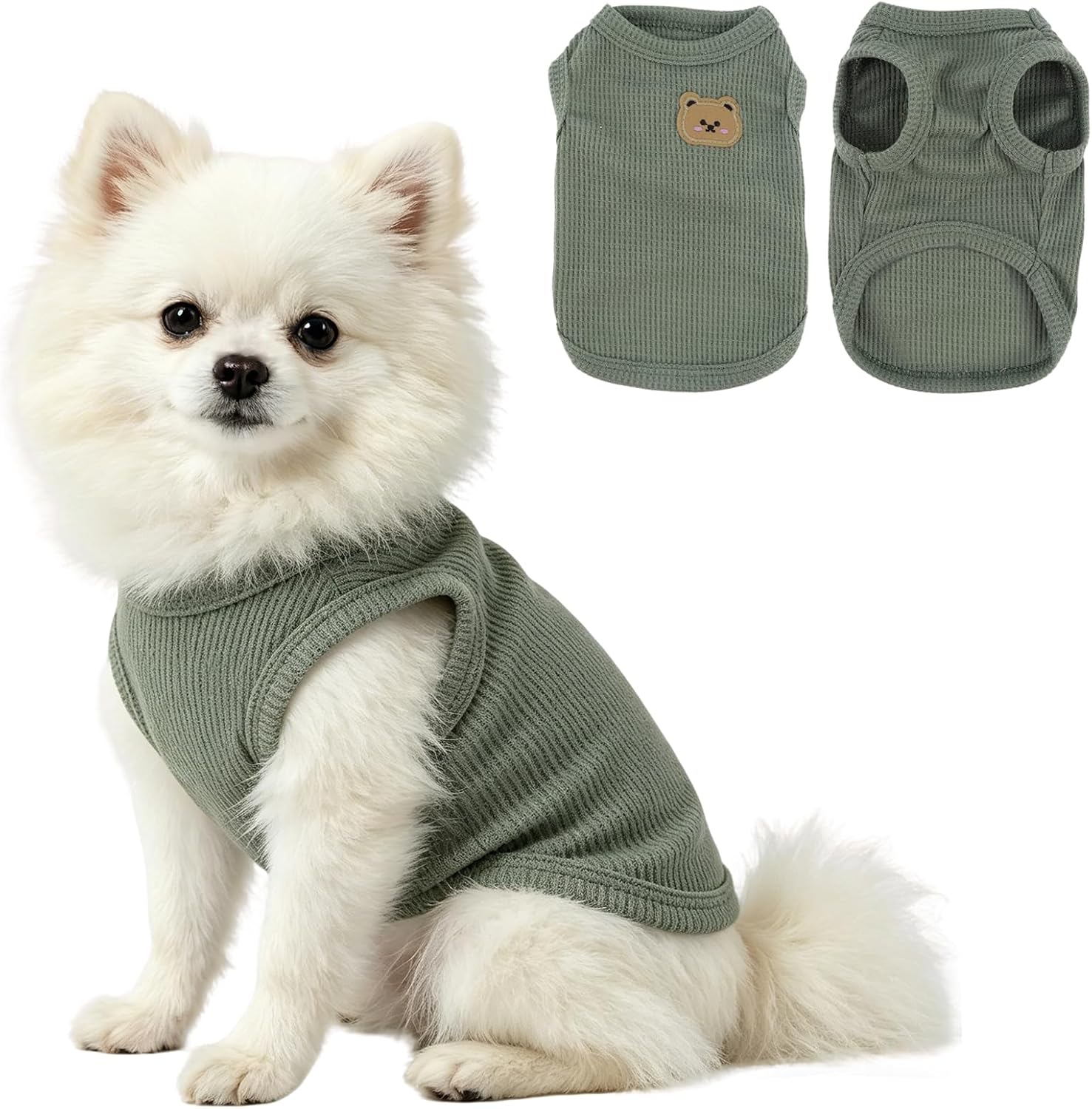 Hundekleidung Hundeweste Tank Top atmungsaktiv leicht OP-Body Chihuahua M Gruen