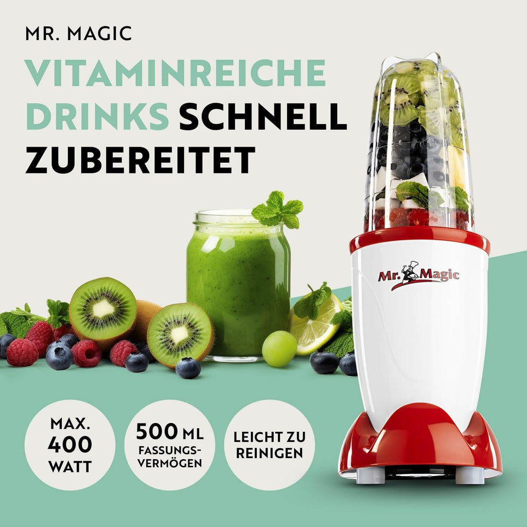 Gourmetmaxx Mr Magic Mixer Standmixer Smoothie Maker 18-teilig