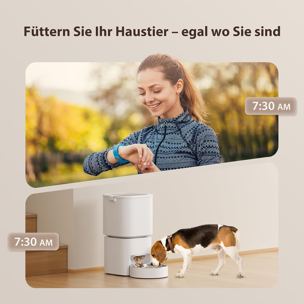 Smart Futterautomat Katze WLAN App Steuerung 1-10 Mahlzeiten Tag