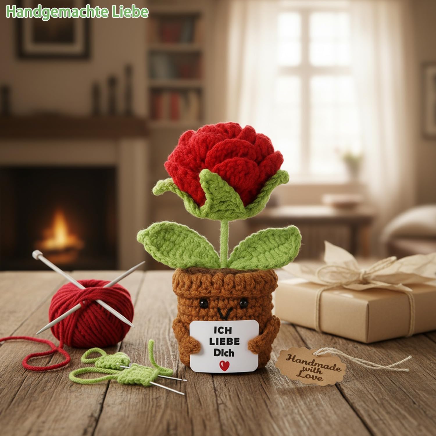 Handgefertigte Rosen Geschenk fuer Paare zur Hochzeitstag Jahrestag