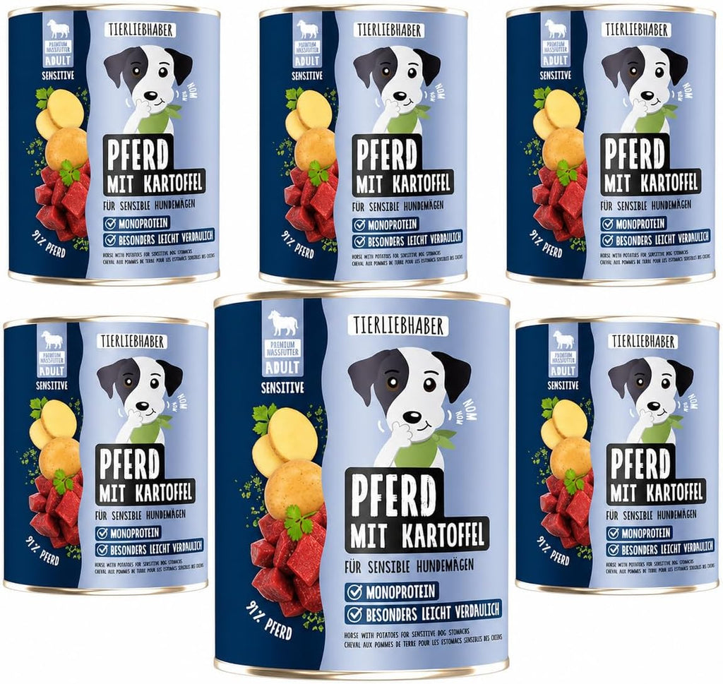 TIERLIEBHABER Hundefutter Nass Pferd mit Kartoffeln 94% Fleischanteil