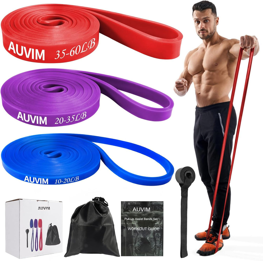 Widerstandsband Set 3 Stufen mit Tueranker und Tasche fuer Fitness Yoga Pilates