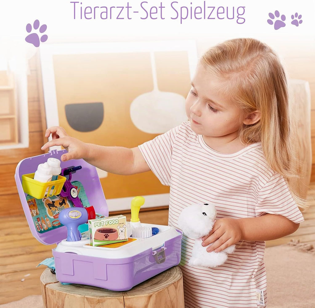 Tierarztkoffer Kinder Tierarzt Spielset verschiedene Farben Rollenspiel Geschenk