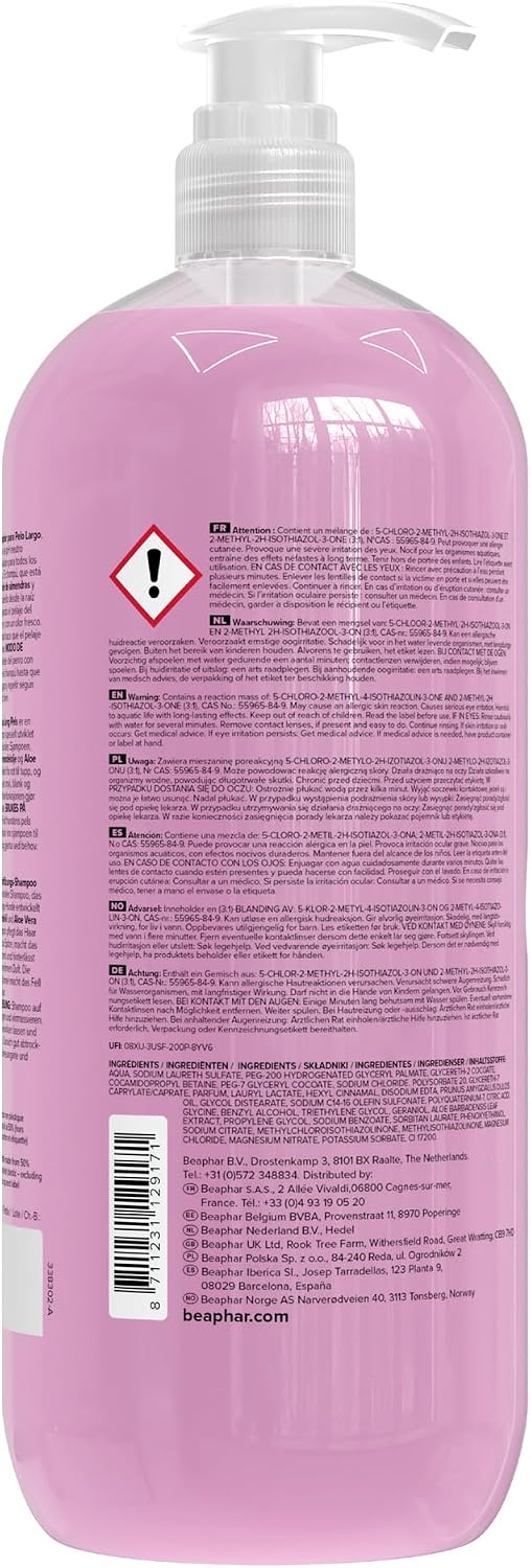 Beaphar Hundeshampoo Fell-Glanz mit Macadamiaoel und Aloe Vera