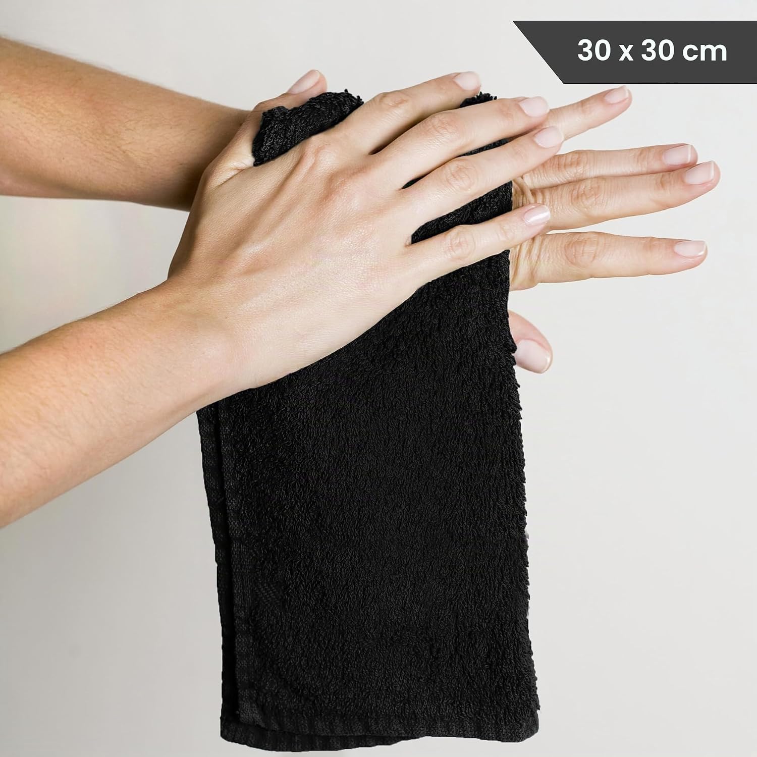 Utopia Towels 24er Seiftuecher 30x30 cm 100% Baumwolle Weiss mit Schlaufe