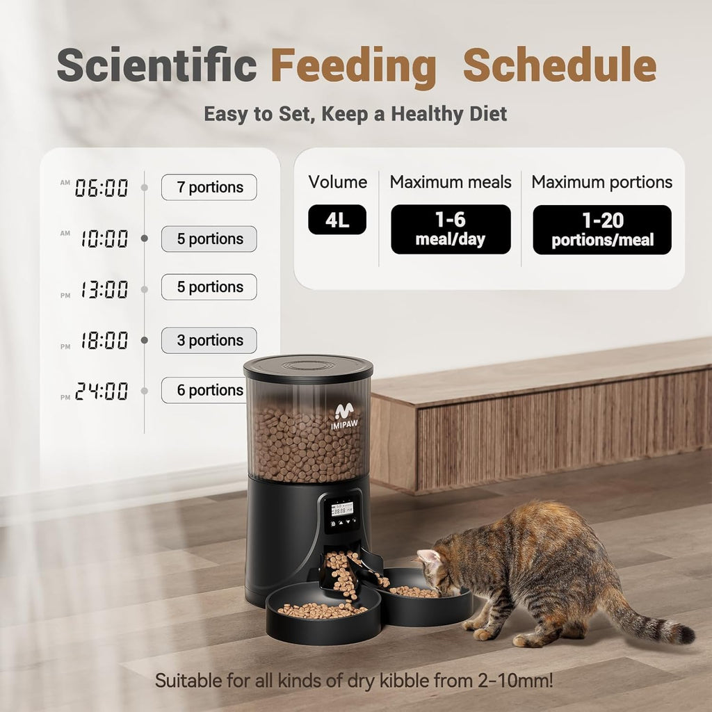 IMIPAW Futterautomat Katze WLAN App-Steuerung Mahlzeiten