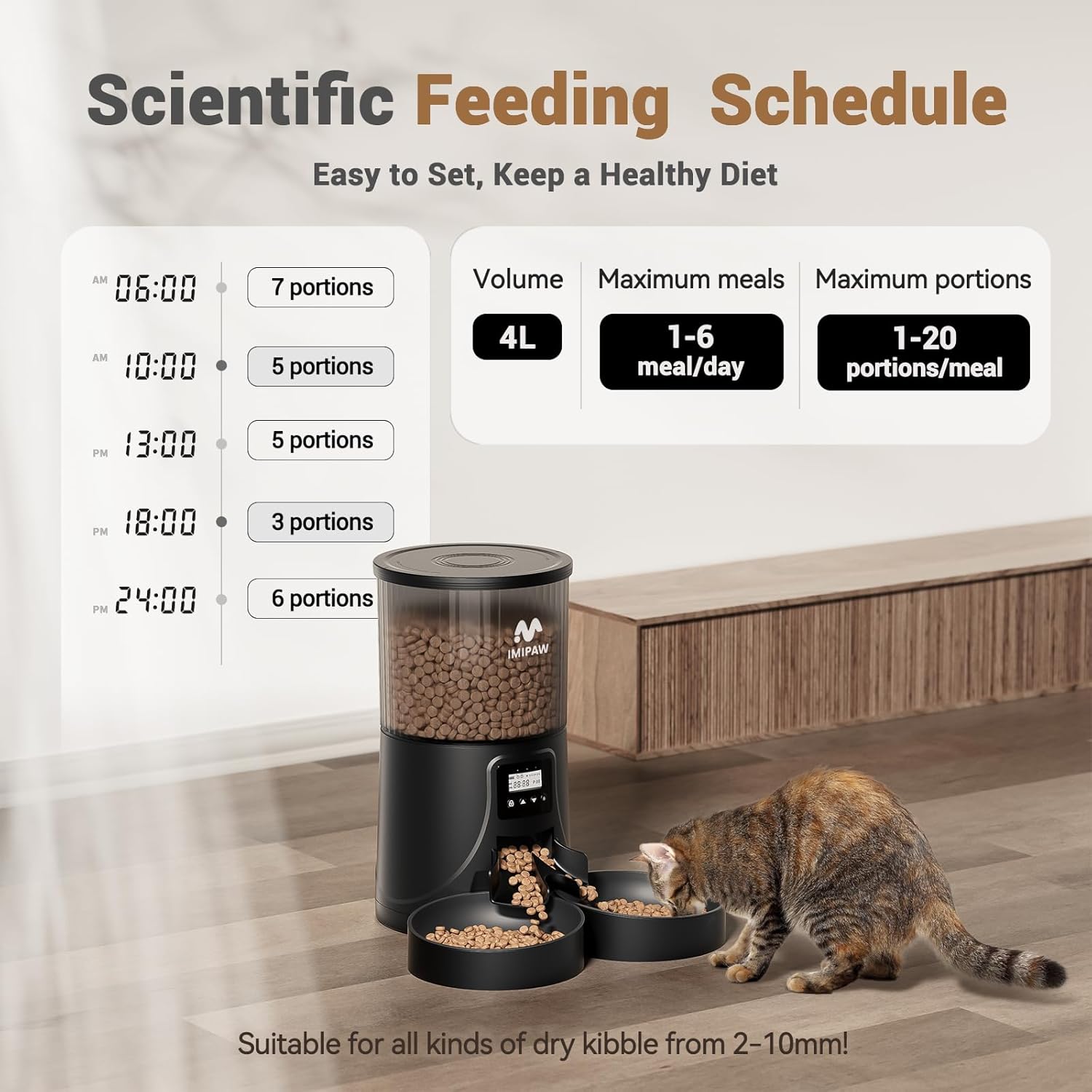 IMIPAW Futterautomat Katze WLAN App-Steuerung Mahlzeiten