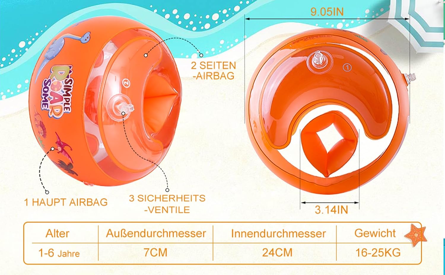 Schwimmhilfen Kinder Schwimmaermel Armbaender Schwimmlernhilfe Baby Floaties