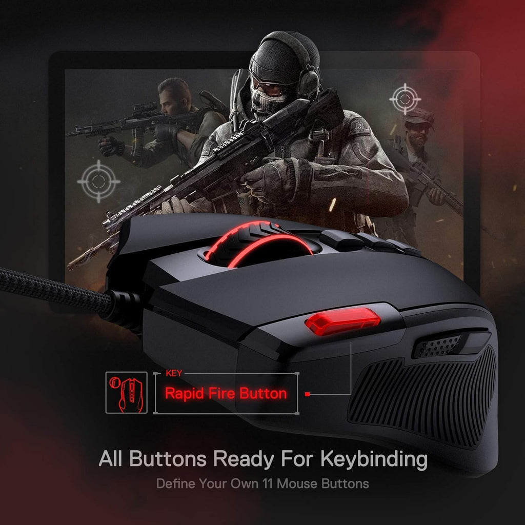 Redragon M612 Predator RGB Gamingmaus 8000 DPI kabelgebunden 11 Tasten