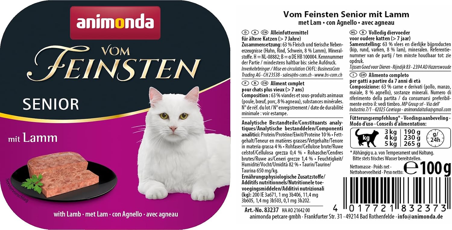 Animonda Vom Feinsten Senior Gefluegel Katzenfutter nass 32x100g, verschiedene So