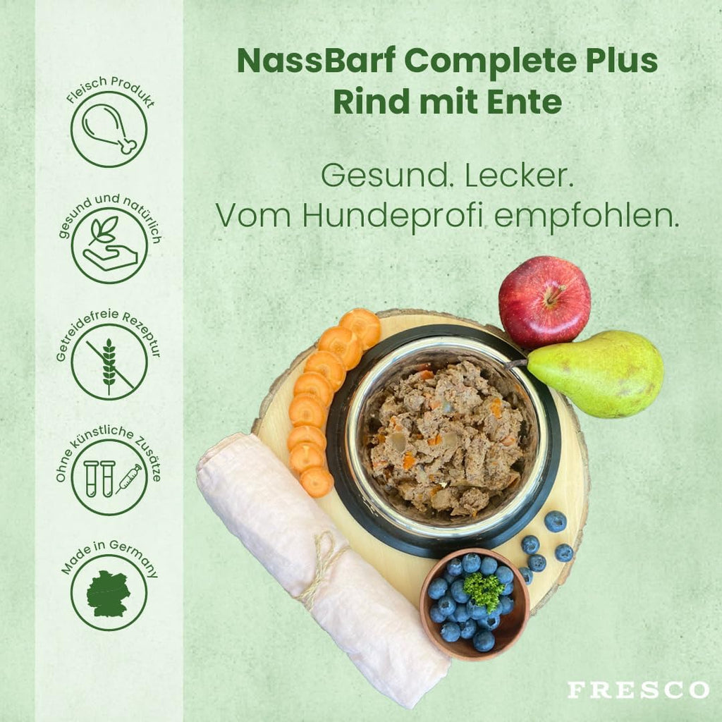 FRESCO Dog NassBARF Kaninchen mit Rind 12x400g, getreidefrei, verschiedene Sorte