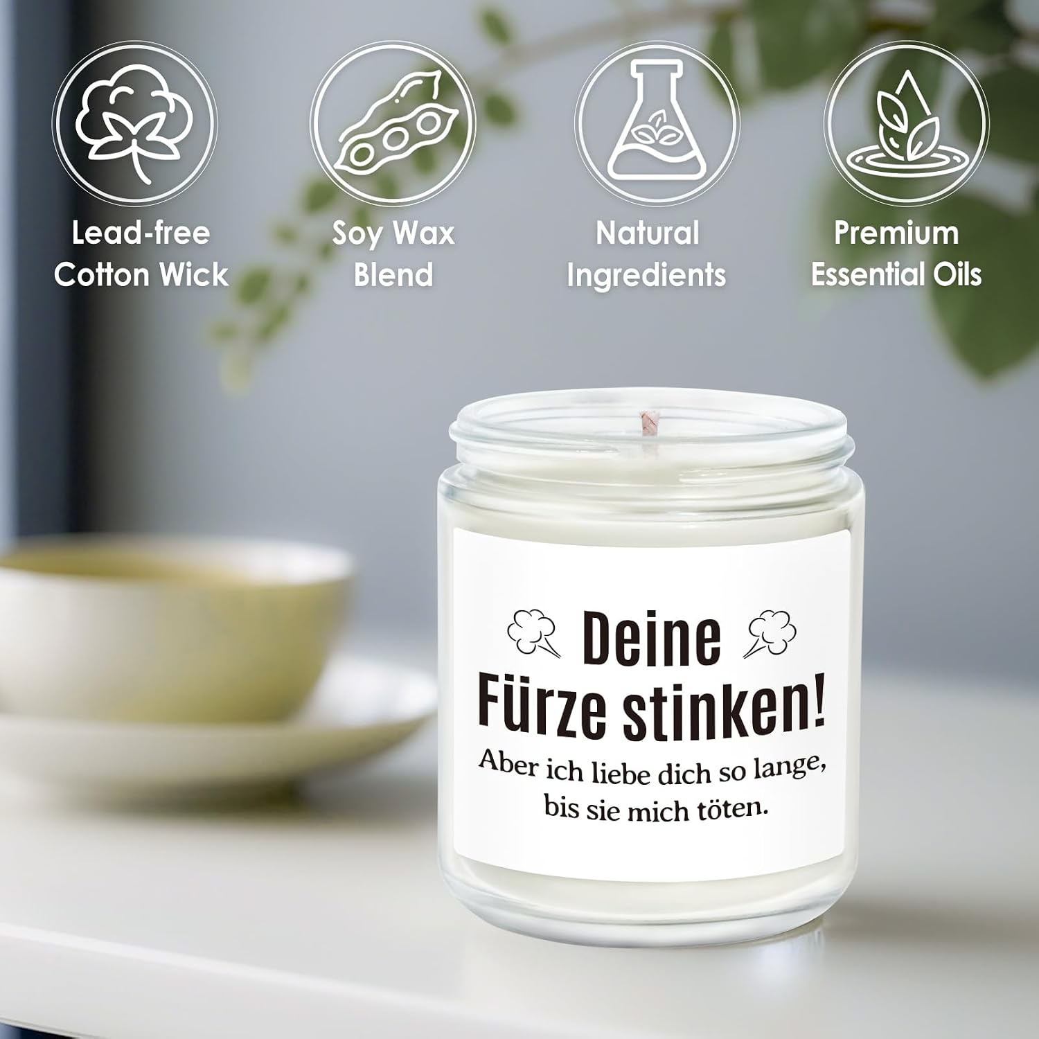 Duftkerze Ich liebe dich Geschenk fuer Partner Valentinstag Geburtstag