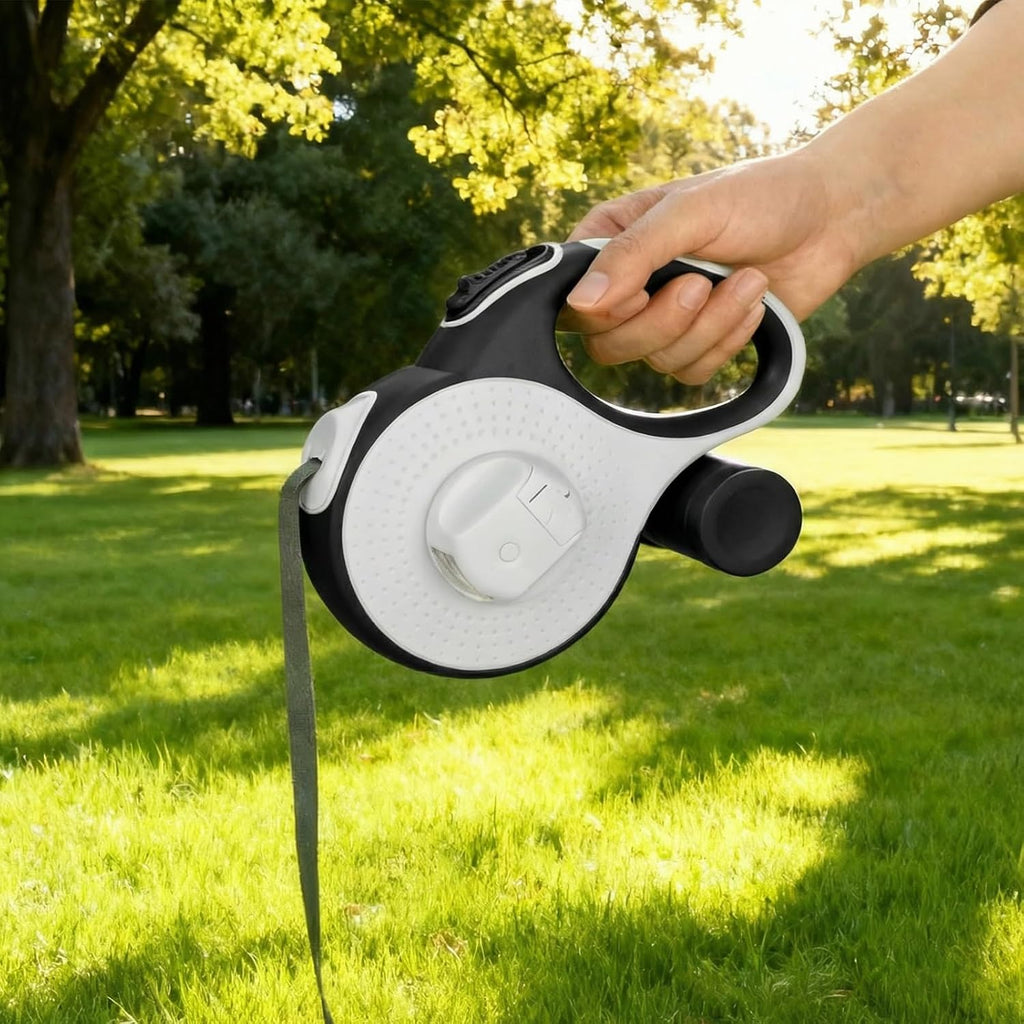 8 m Hundeleine mit LED Licht, Kotbeutelhalter, Schnellstopp, Anti-Rutsch Griff