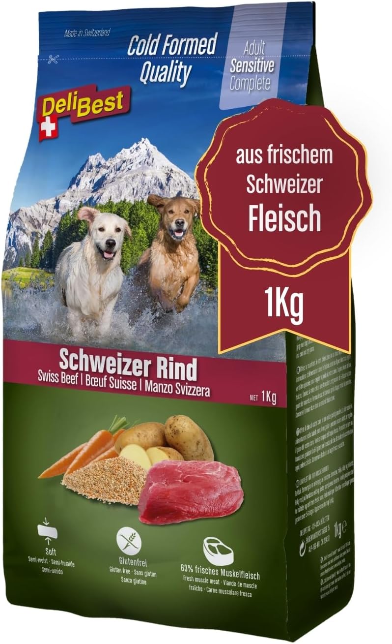 DeliBest Adult Sensitive Hundefutter Schweizer Rind getreidefrei verschiedene Sorten