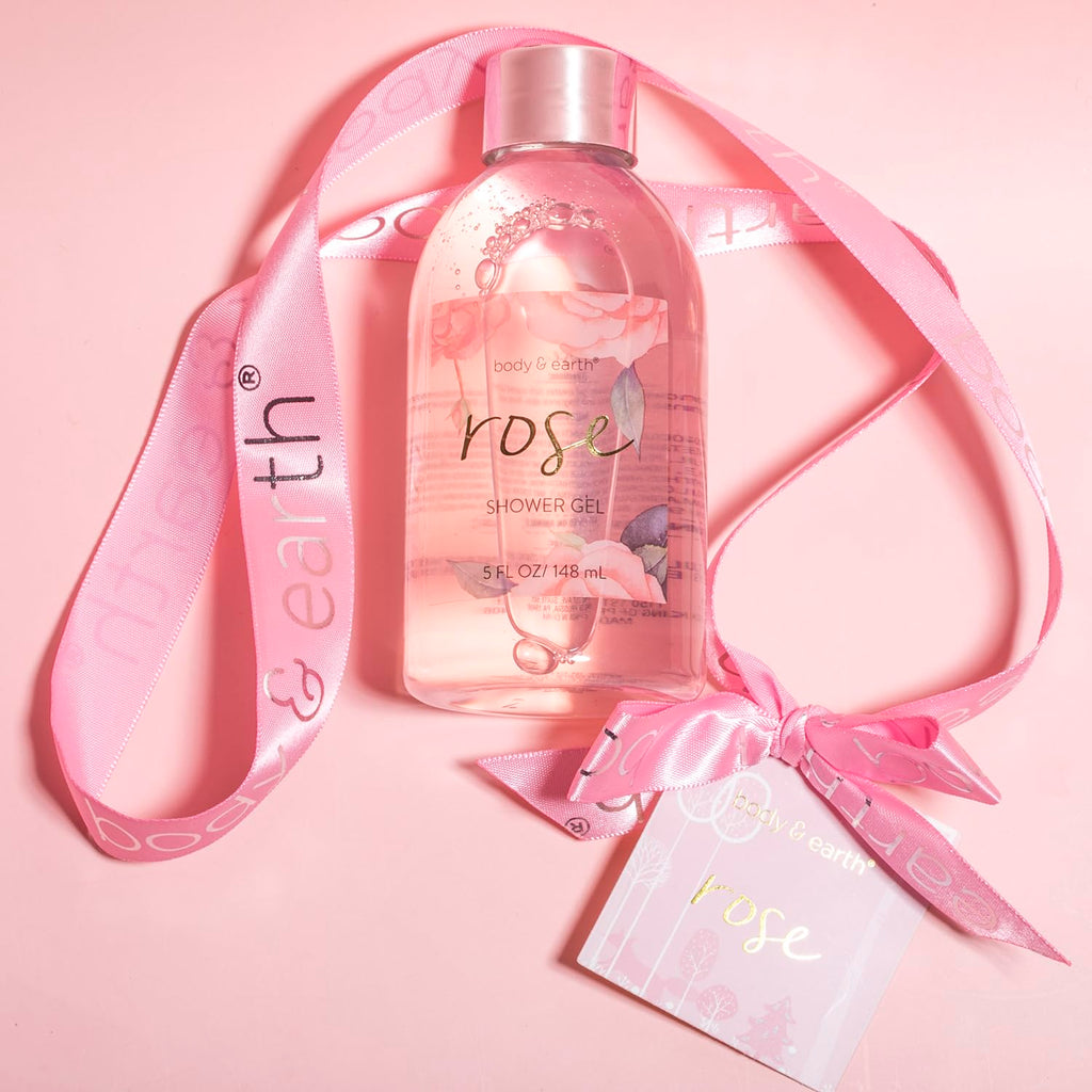 BODY & EARTH Geschenkbox Frauen 5-teilig Rose Geburtstagsgeschenk Freundin