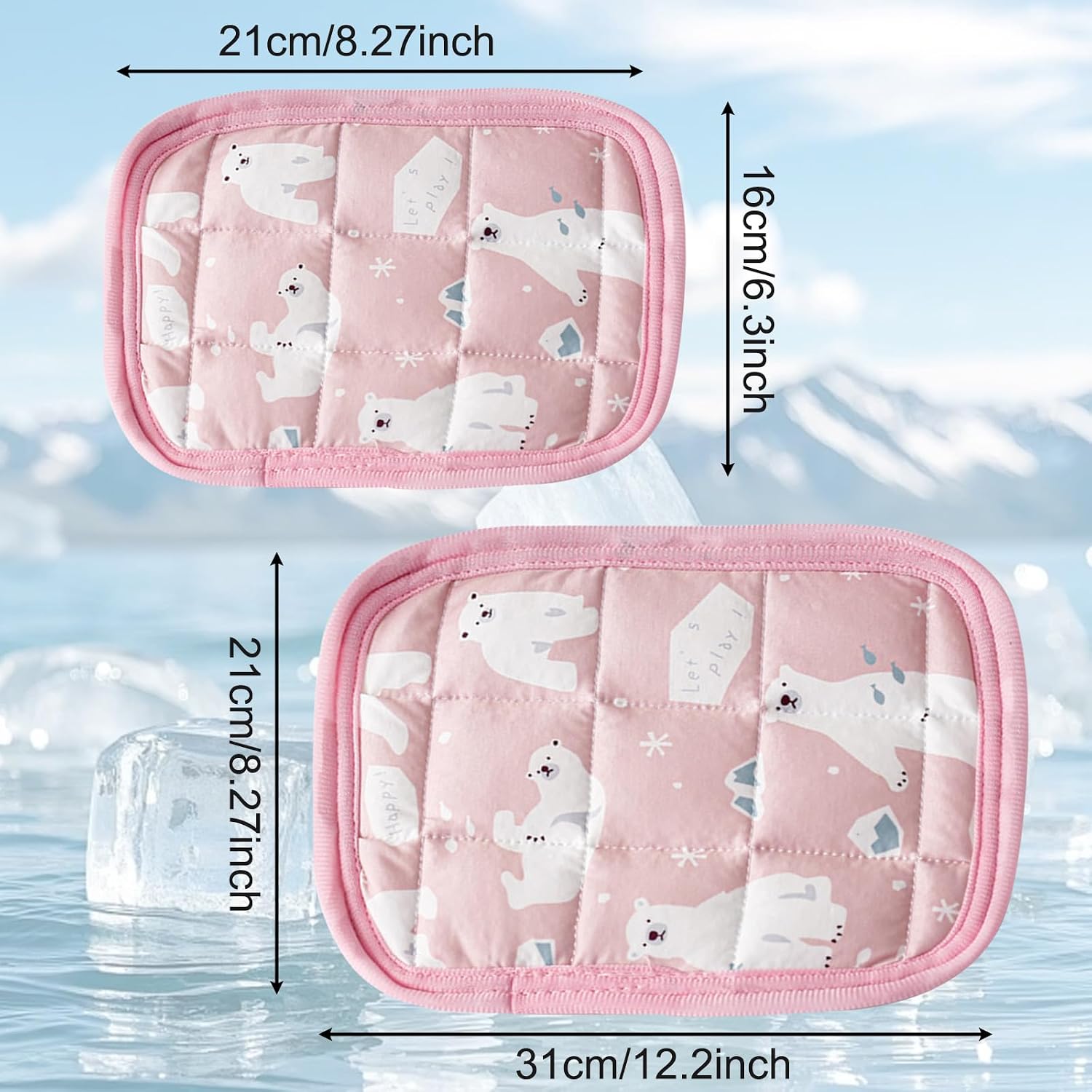 Kuehlmatte 4er Set fuer Meerschweinchen, Kaninchen und Chinchilla