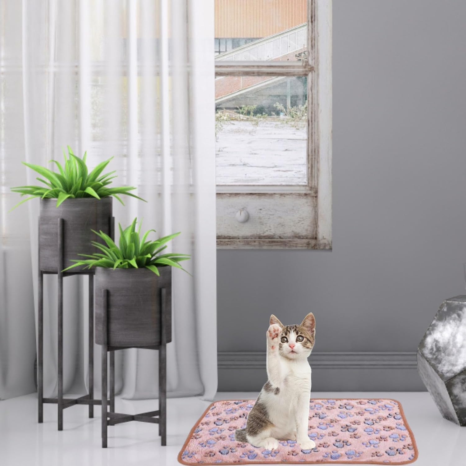 Katzendecke Flauschig Waschbar Haustierdecke 40x60 cm 3er Set