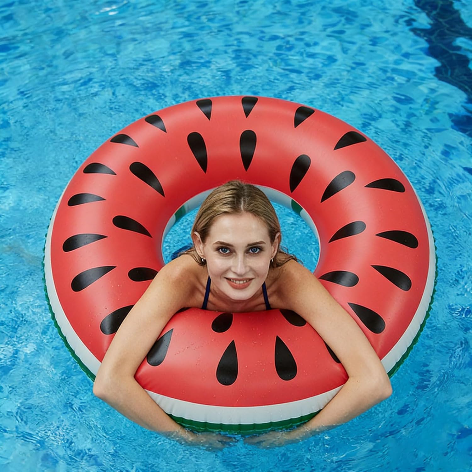 Schwimmring Donut Wassermelone Gummiring Badehilfe Strand Pool Sommer