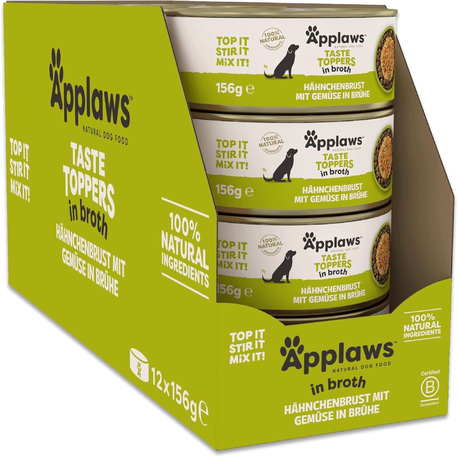 Applaws Hundefutter nass Huehnerbrust in Bruehe Dose 12er Pack vers