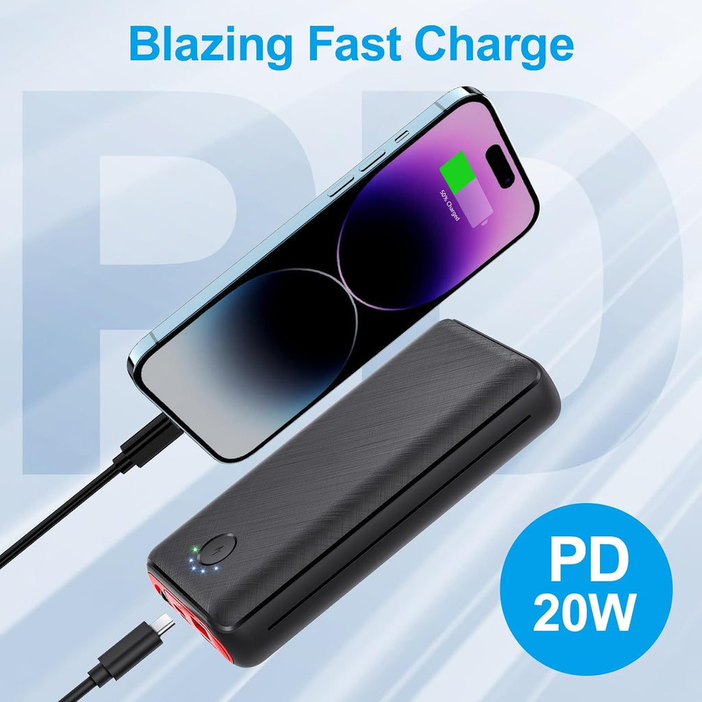 Powerbank 27000 mAh 22,5 W Power Delivery PD Schnellladung mit Taschenlampe