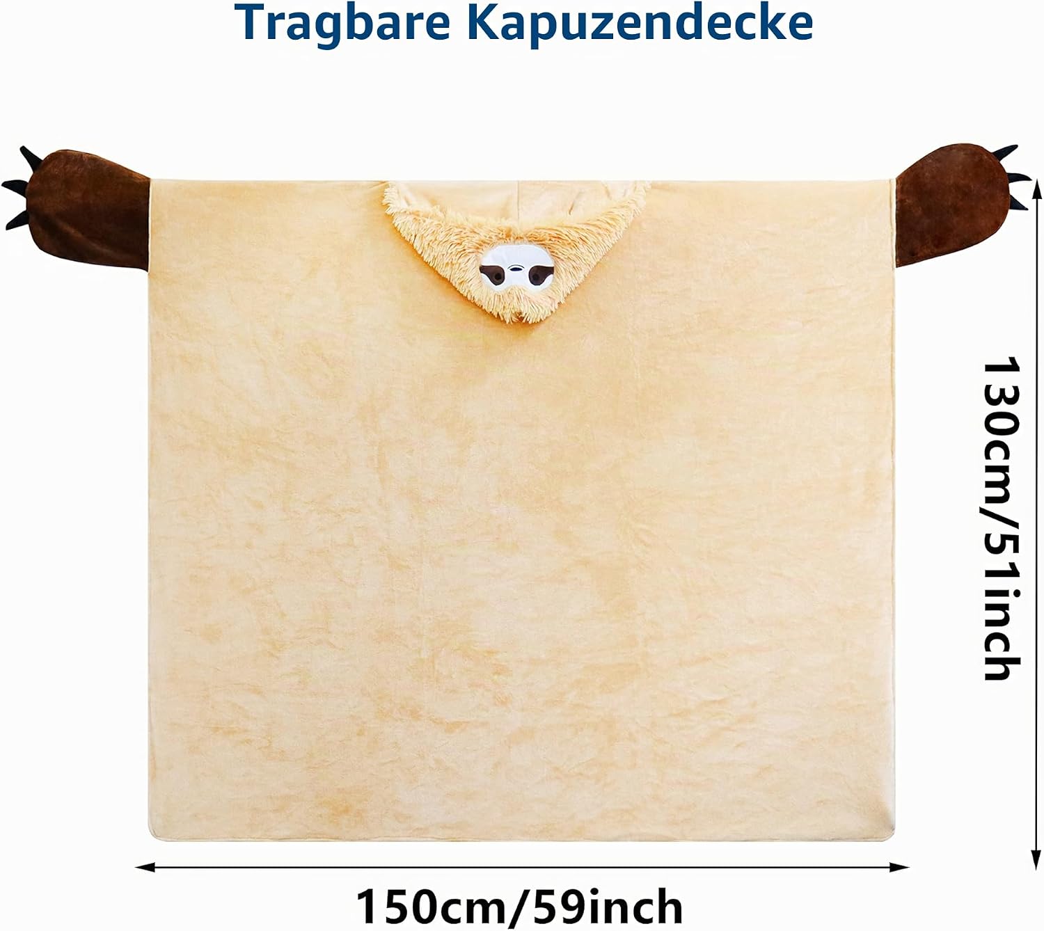 Faultier Kuscheldecke fuer Damen, flauschige Geschenkdecke, Geburtstag
