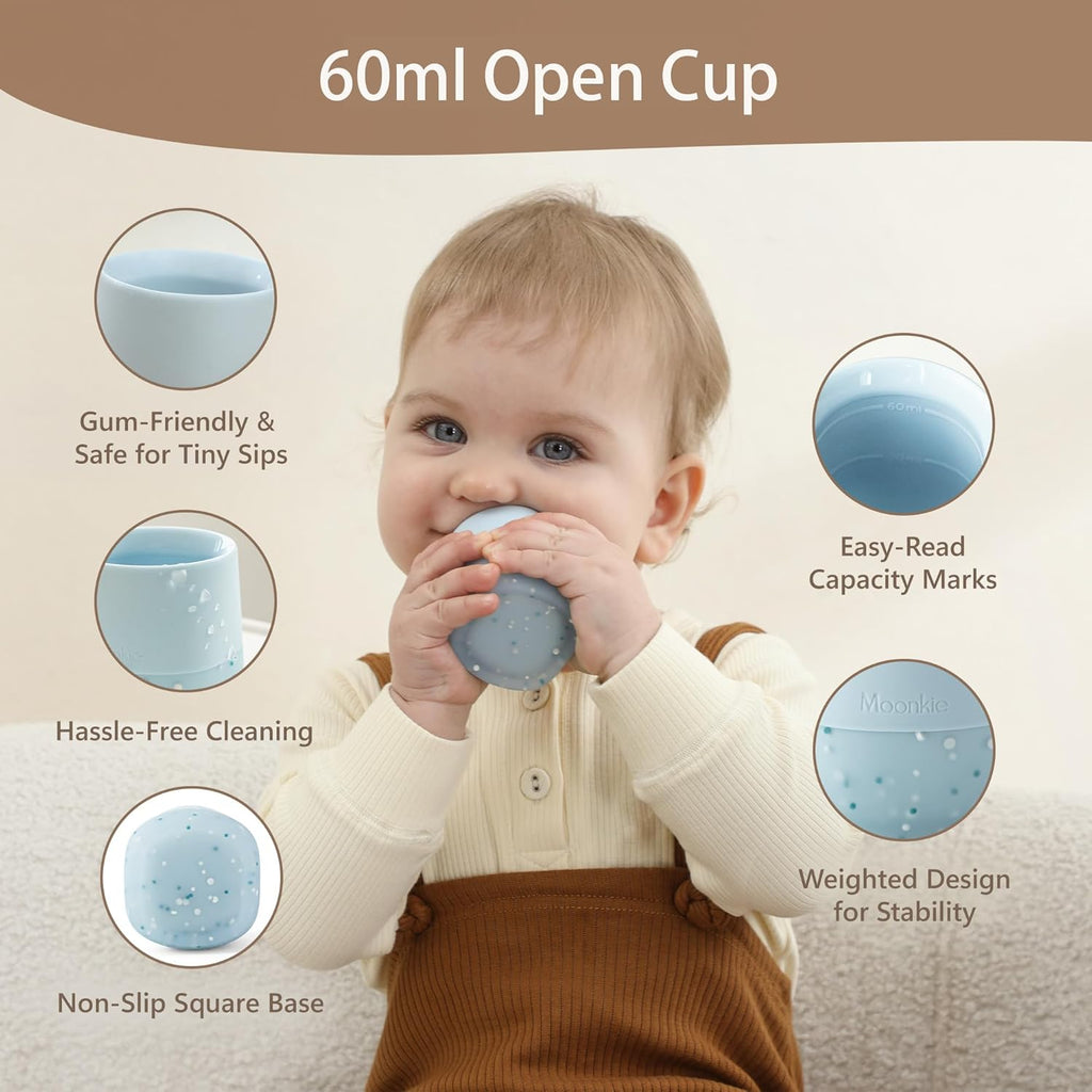 Moonkie Baby Trinklernbecher Silikon Schnabeltasse BPA-frei ab 4 Monate